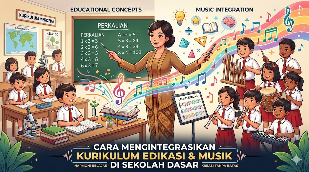 cara mengintegrasikan kurikulum edukasi & musik di Sekolah Dasar